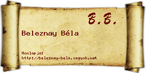 Beleznay Béla névjegykártya