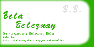 bela beleznay business card